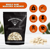 Almonds, Marcona California Raw Whole (1 lb.) by Presto Sales LLC| Perfectly Natural Quality| Fresh| Shorter and Sweeter than the California variety|