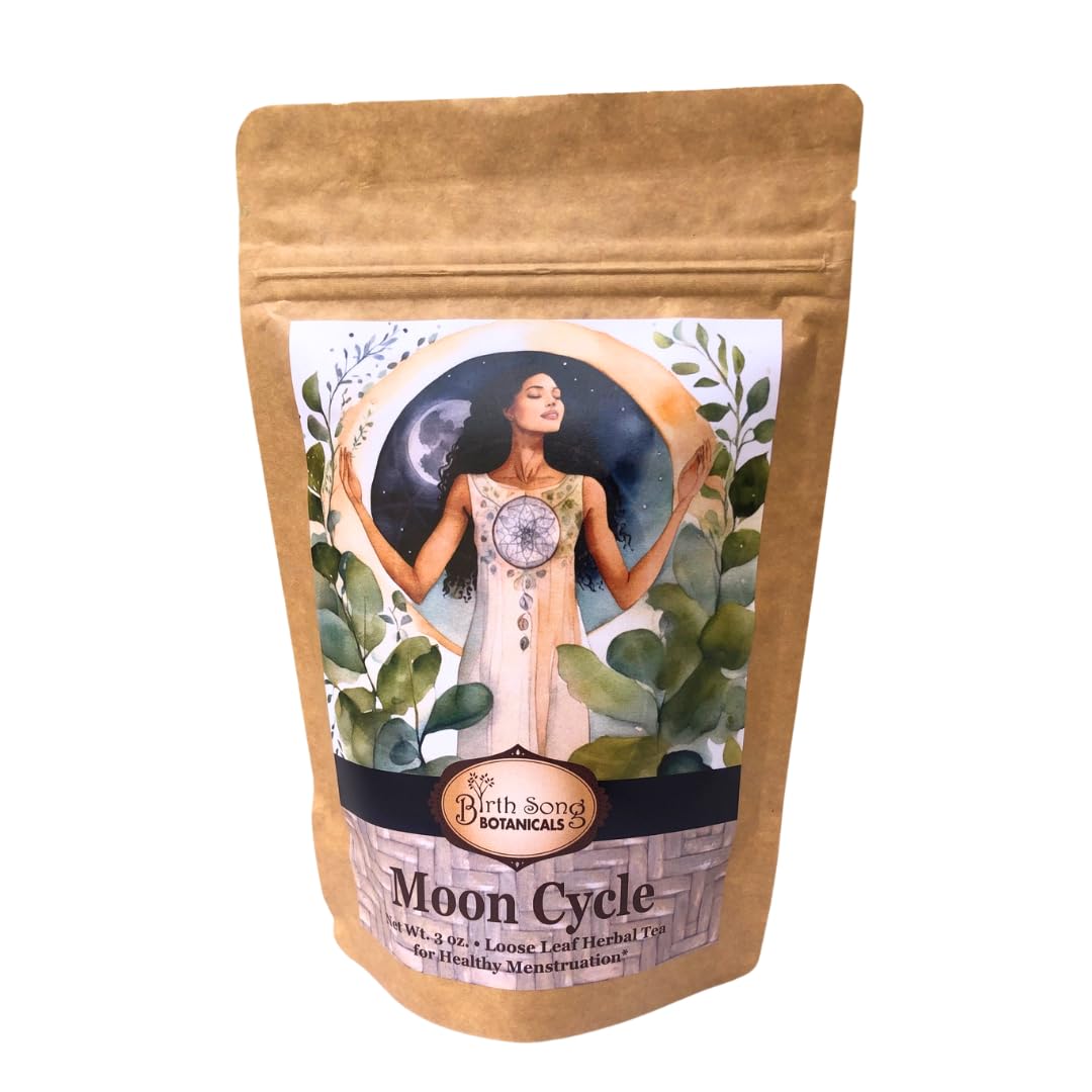 Birth Song Botanicals Organic Moon Cycle Menstrual Tea for Women, Herbal Period Cramp & PMS Relief, Hormone Balance, Bloat & Cycle Support Raspberry