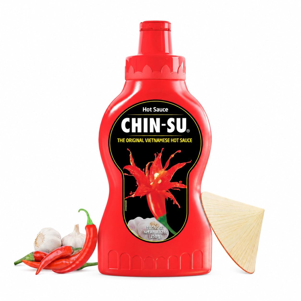 THE ORIGINAL VIETNAMESE HOT SAUCE, CHIN-SU Hot Chili Sauce, Gourmet Hot Sauce Bottle With Fermented Ripen Chili Peppers, An Unique Hot Sauce Taste