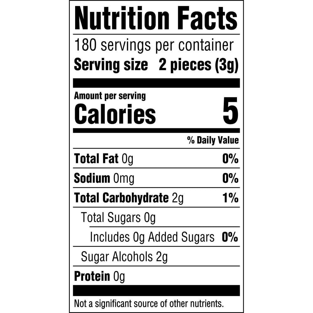 (6 Pack) ECLIPSE Spearmint Sugar Free Chewing Gum Bulk Pack, 60 Piece Bottle