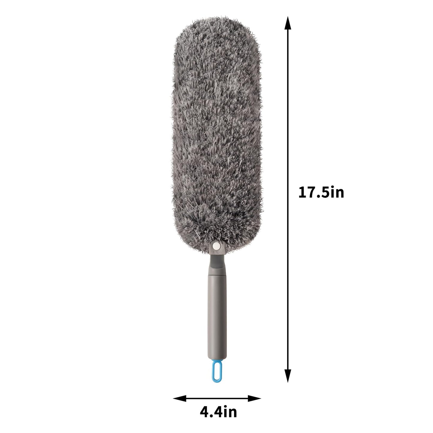 Microfiber Duster with Washable and Reusable Duster Head, Microfiber Dusters for Household Cleaning, Gray