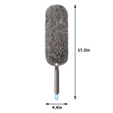 Microfiber Duster with Washable and Reusable Duster Head, Microfiber Dusters for Household Cleaning, Gray