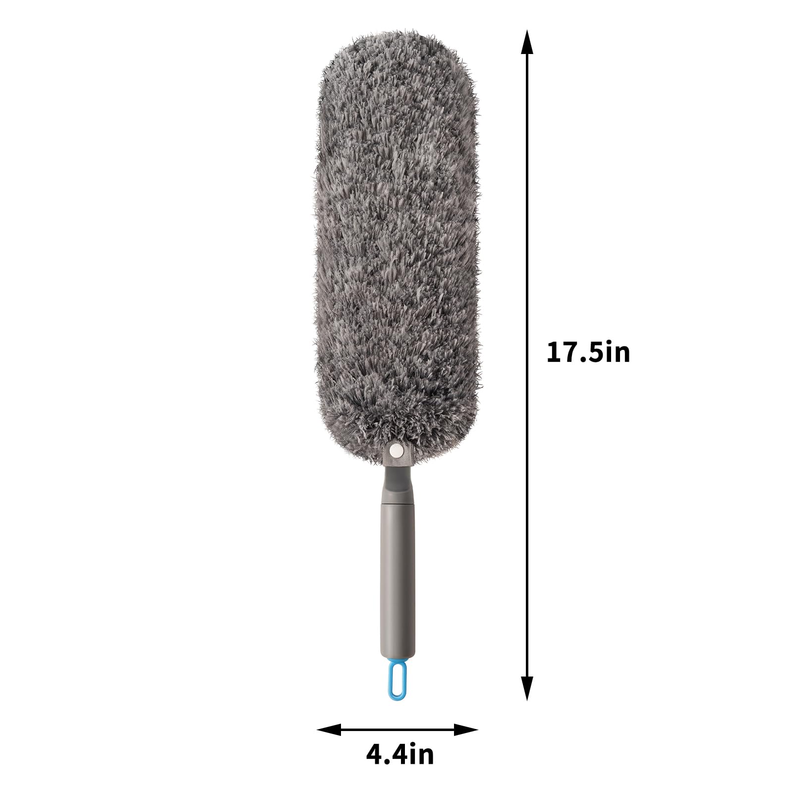 Microfiber Duster with Washable and Reusable Duster Head, Microfiber Dusters for Household Cleaning, Gray