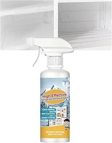 Cmeilau High Effective Refrigerator Defrosting Agent,Multi-Purpose Refrigerator Cleaner Inside,Freezer Defroster, Fridge Freezer De-Icer Spray,Saves