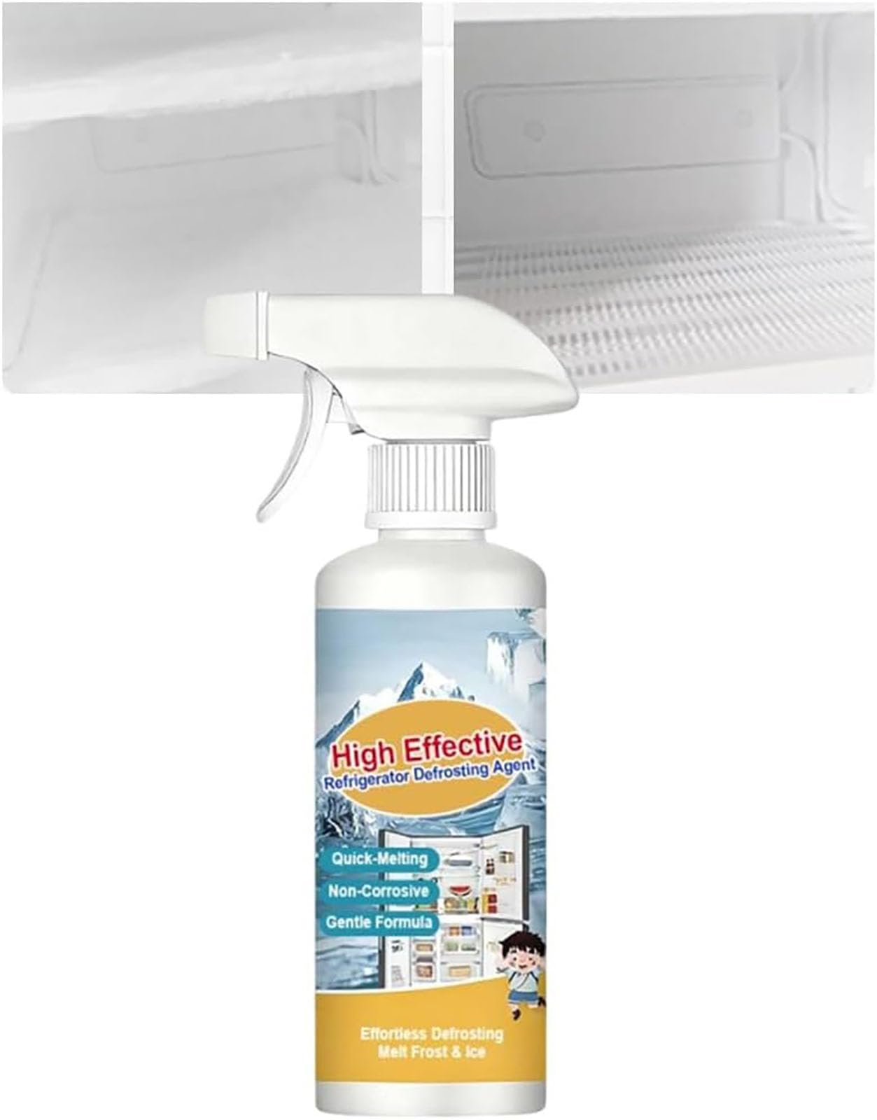 Cmeilau High Effective Refrigerator Defrosting Agent,Multi-Purpose Refrigerator Cleaner Inside,Freezer Defroster, Fridge Freezer De-Icer Spray,Saves
