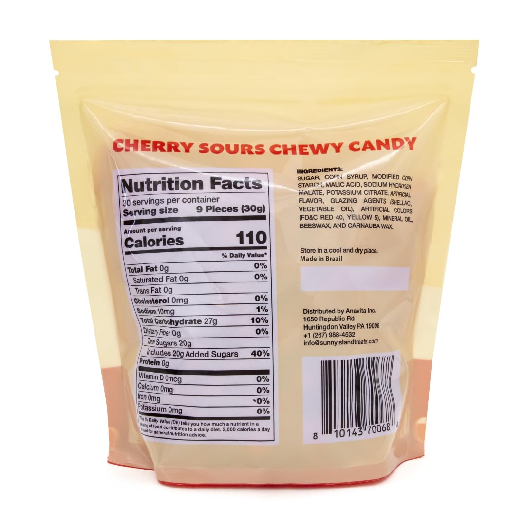 Cherry Sours | 2-Pound Pack | Chewy Sweets | Old-Fashioned Delights
