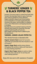 Herbal Cup Ayurveda Turmeric Tea, Organic Ginger & Black Pepper, No Caffeine Herbal Supplement (16 Count, Pack of 6)