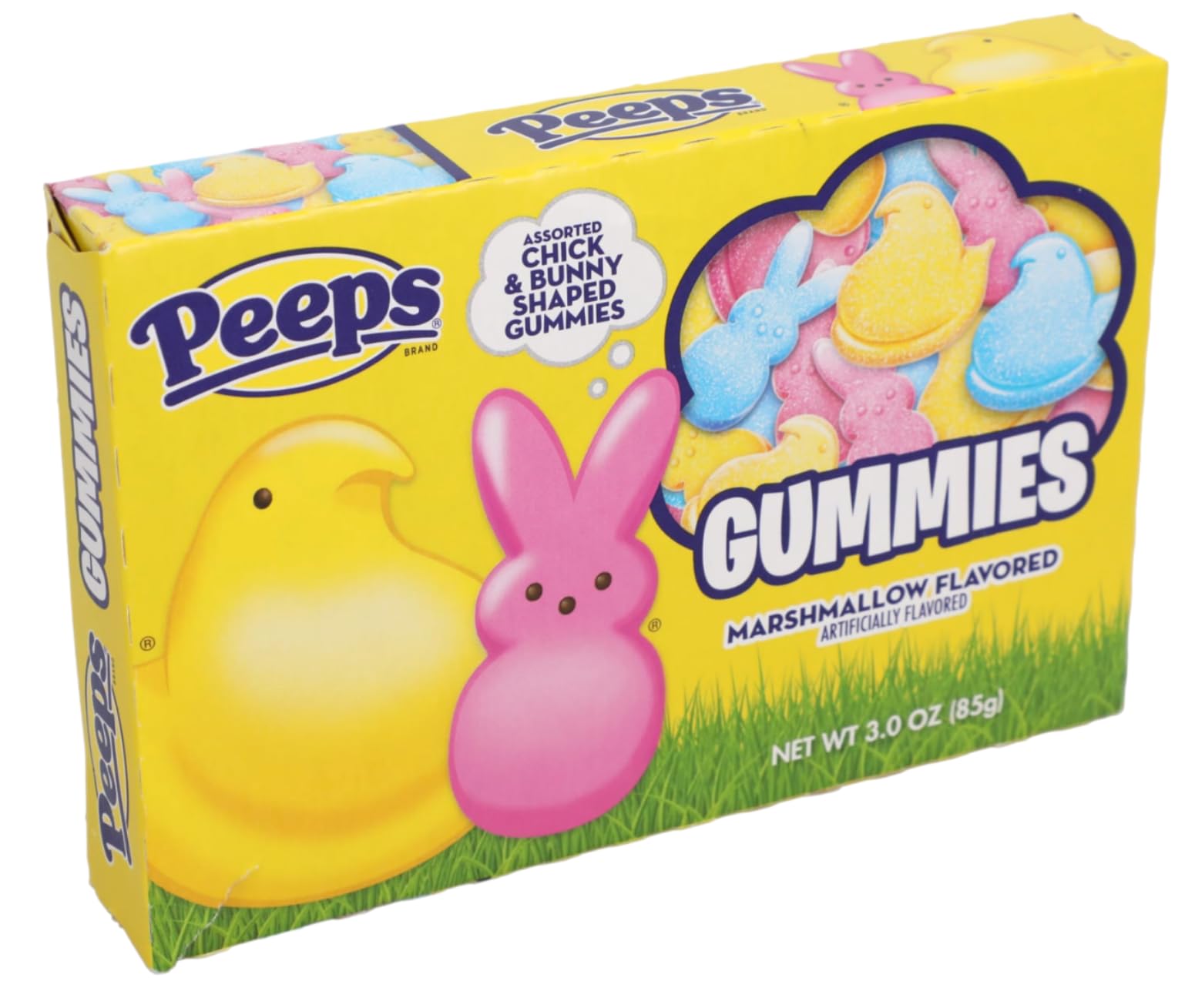 Peeps Gummies 3.0 oz Box (3 Pack) Bundle Assorted Chick & Bunny Shaped Gummies | Easter Egg and Basket Stuffers | Soko Smiles Thank You Sticker.
