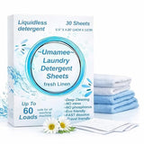 Laundry Detergent Sheets - Cold Water Powerful Clean, Gentle on Sensitive Skin, Fresh Scent,Removes Tough Stains & Odors, Plastic-Free HE Safe