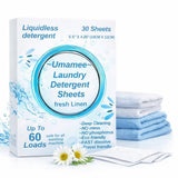 Laundry Detergent Sheets - Cold Water Powerful Clean, Gentle on Sensitive Skin, Fresh Scent,Removes Tough Stains & Odors, Plastic-Free HE Safe