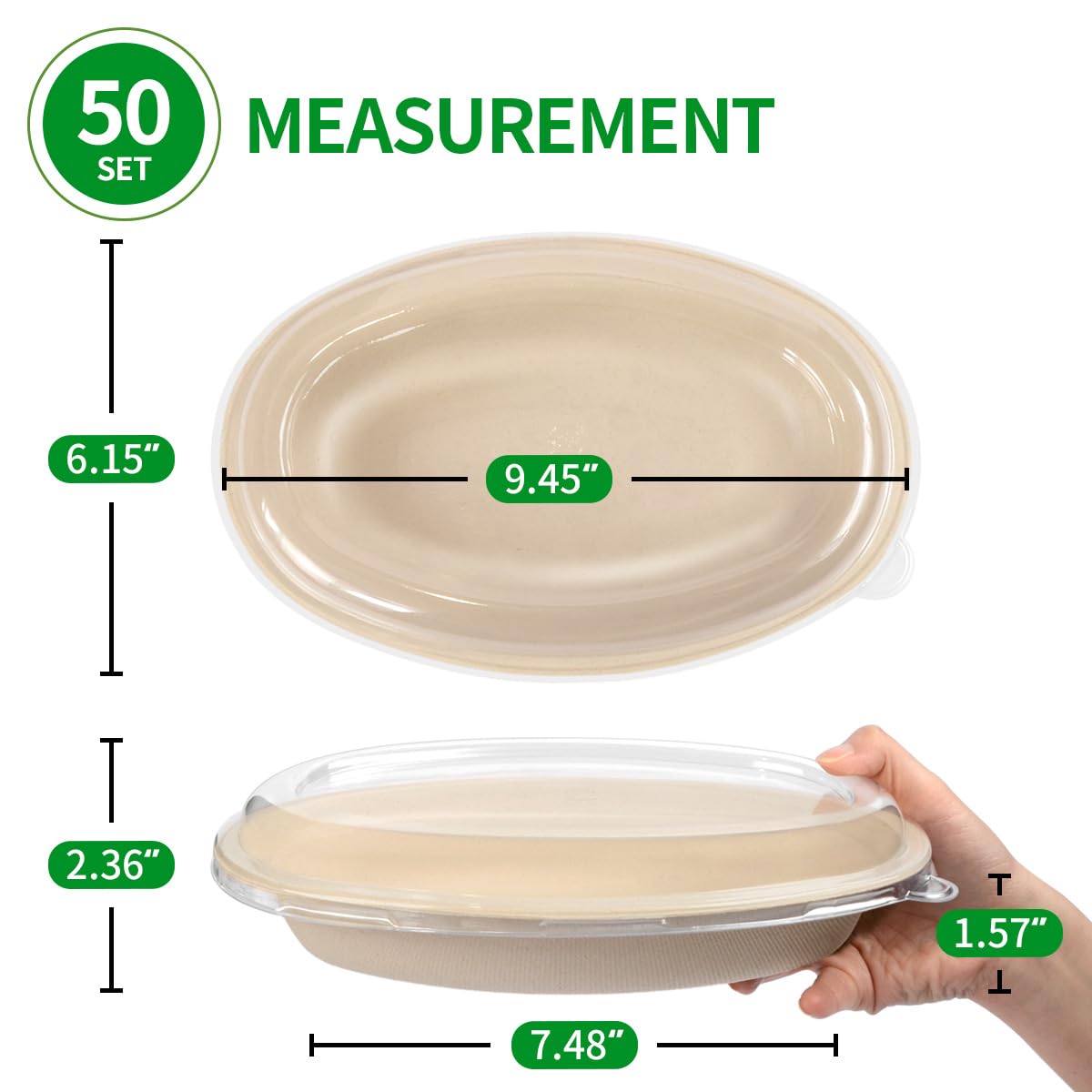 bloomoon 28 oz Oval Disposable Food Containers with Lids 50 Pack,Chipotle Style Bowl Oval with Lid Meal Prep Containers Disposable