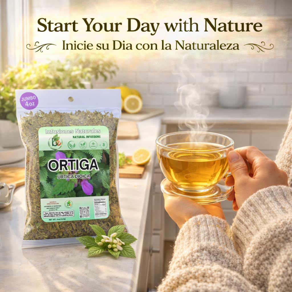 Ortiga Herbal Tea 4 oz (113g) - 100% Natural Ortiga Dried Leaves, from Mexico - Traditional Loose Leaf Tea - Caffeine-Free, Non-GMO, Vegan - Authentic