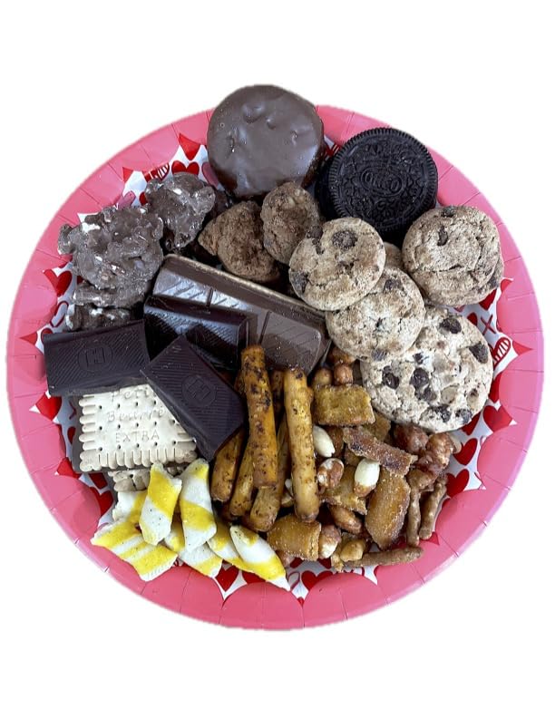 Valentine Day Gift Basket Hand-Crafted stuffed with chocolates, cookies, snacks, candies, Gifts for Women, Love, Families, Appreciation, Men, Thank