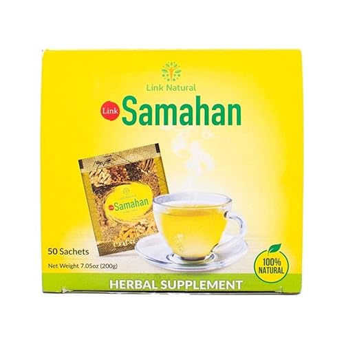 Link Natural Samahan Herbal Tea Packets - Authentic Ceylon Spiced Beverage for Daily Comfort, Caffeine-Free Hot Drink, 50 Count (200g)