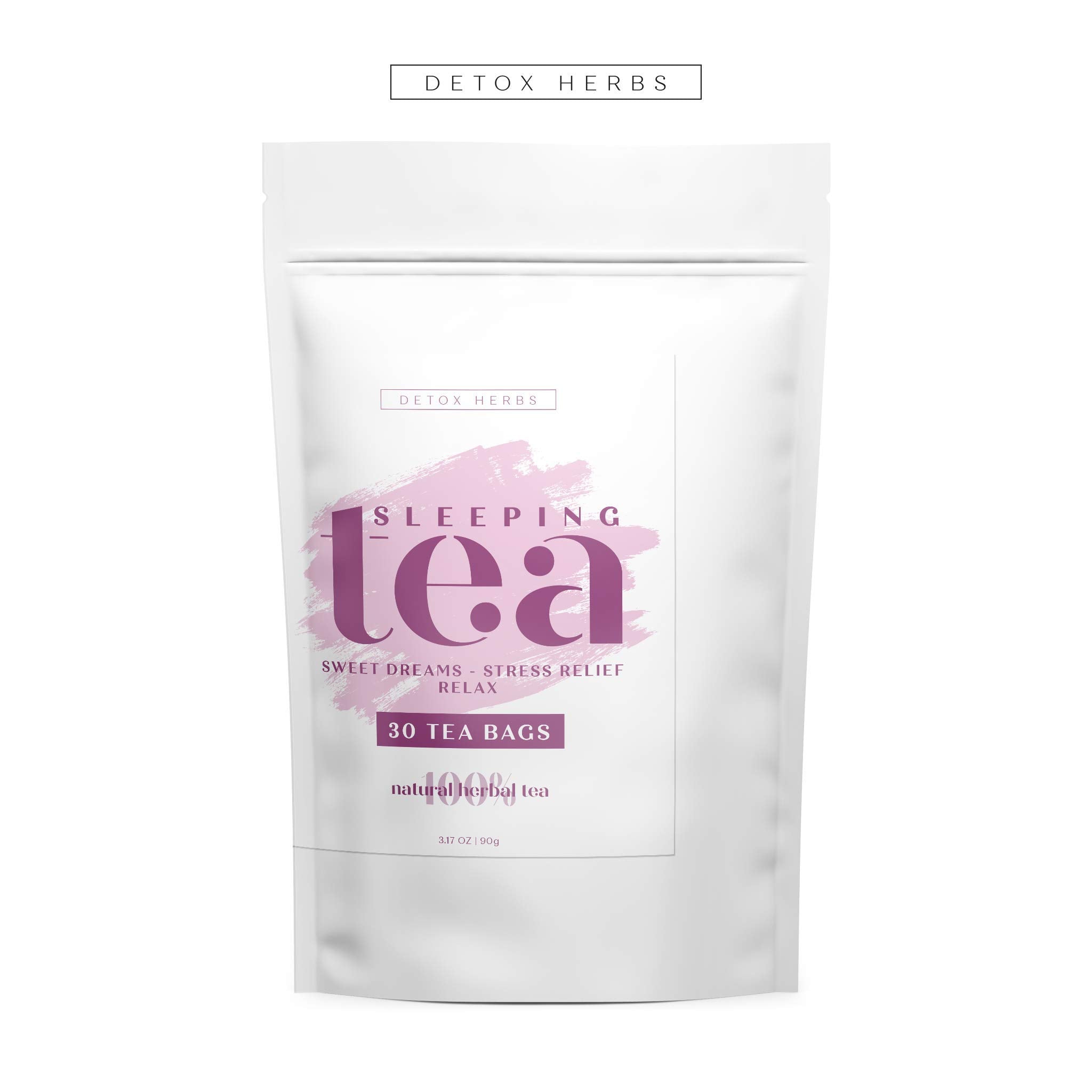 SLEEPING TEA - 30 Tea Bags, Tea for Sweet Dreams, Stress Relief and Relax, Calm Your Nerves & Enjoy Healthy Deep Sleep, 100% Natural Tea for Adults