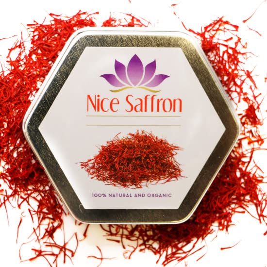 Nice Saffron Premium Fresh Saffron Threads Deep Red (10 Grams) | Red Gold Saffron Spices for all Cooking | Professional Chef Quality Saffron Original