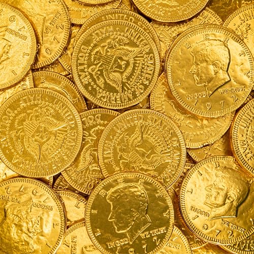 Chocolate Coins | 1.5-Pound Bag -125 Count | Bulk Chocolate Gold Coins for Holiday Gifts | Individually Wrapped Gold Candy for Gifting and Goodie Bags