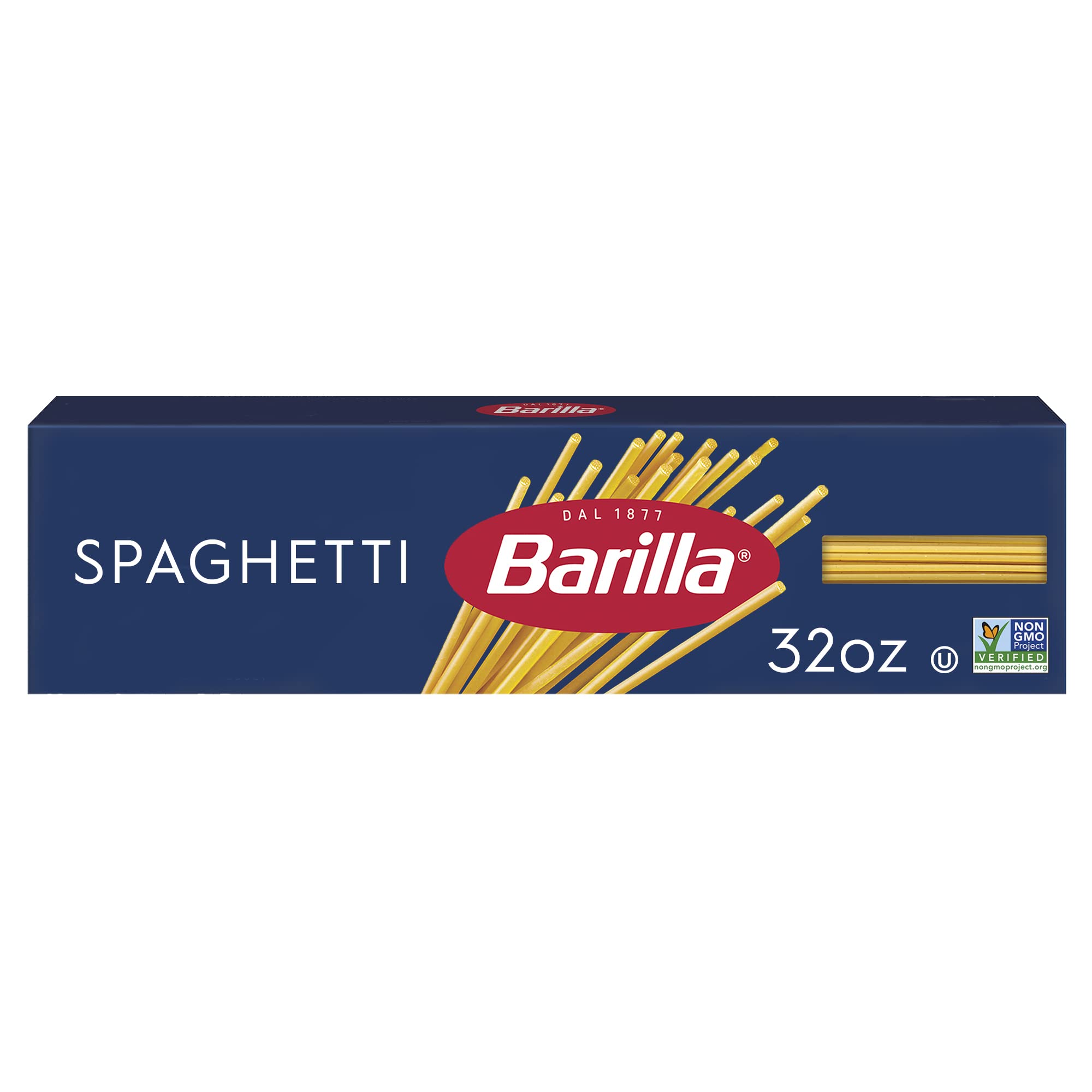 Barilla Spaghetti Pasta, 32 oz. Box - Non-GMO, Made with Durum Wheat Semolina - Kosher Certified