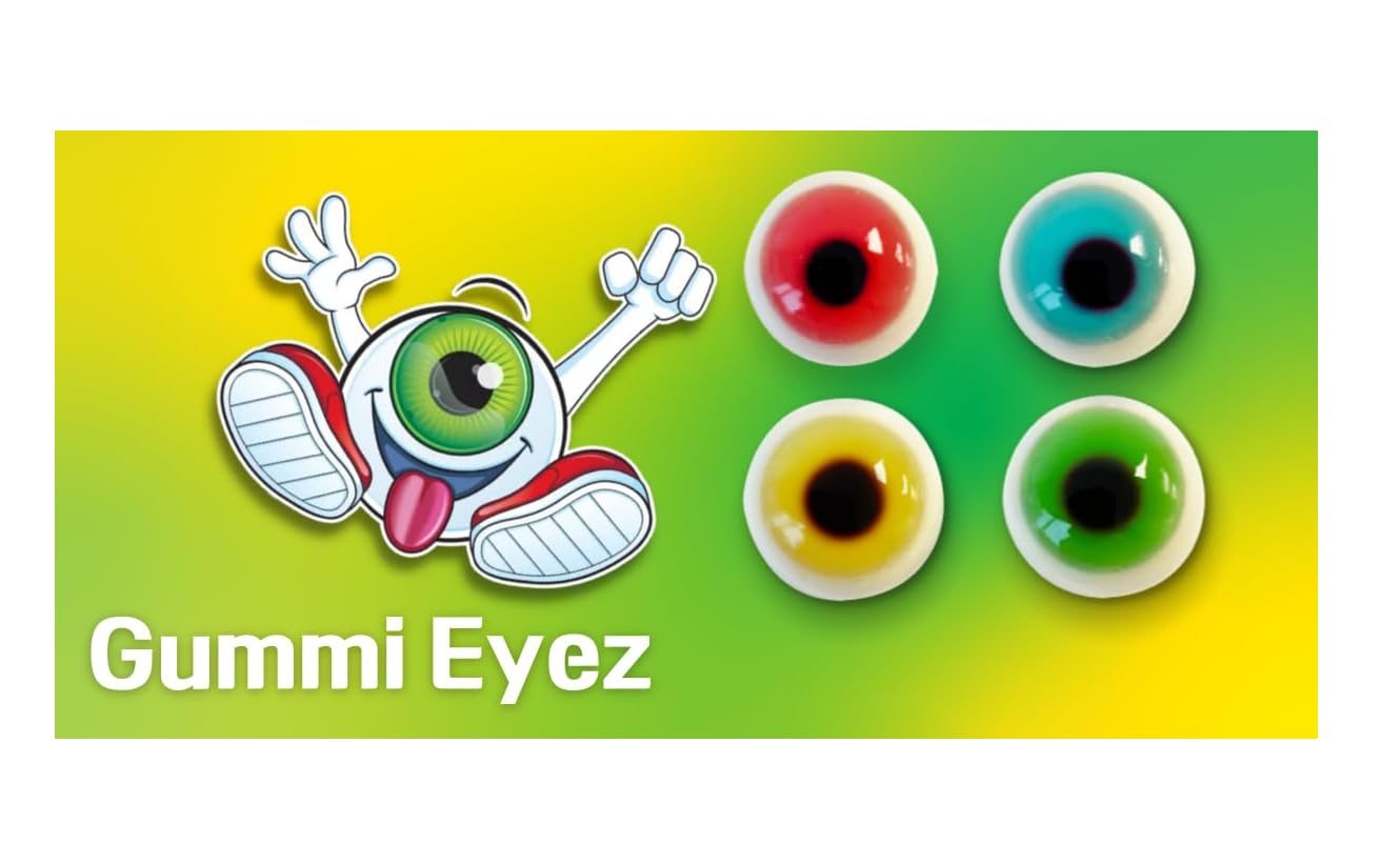 SNACKS HERBERT'S BEST Gummi Eyez, Fruity Liquid Center, Fat Free, Nut Free, GLuten Free (4-Pack), Green