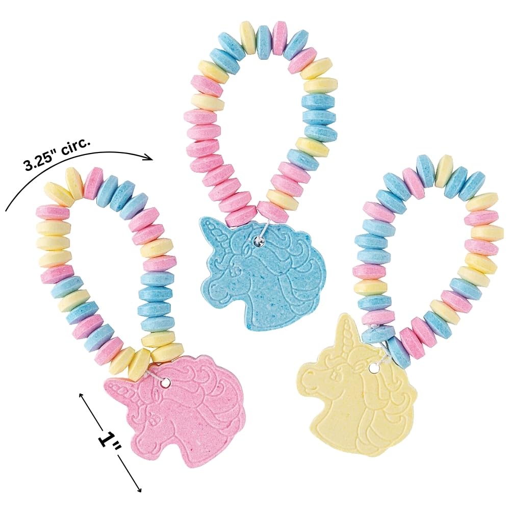 Oriental Trading 12 Pack of 12 - Birthday Party favors for Kids 4-8 | Fun candy for Kids | candy necklaces and bracelets | unicorn party favors |