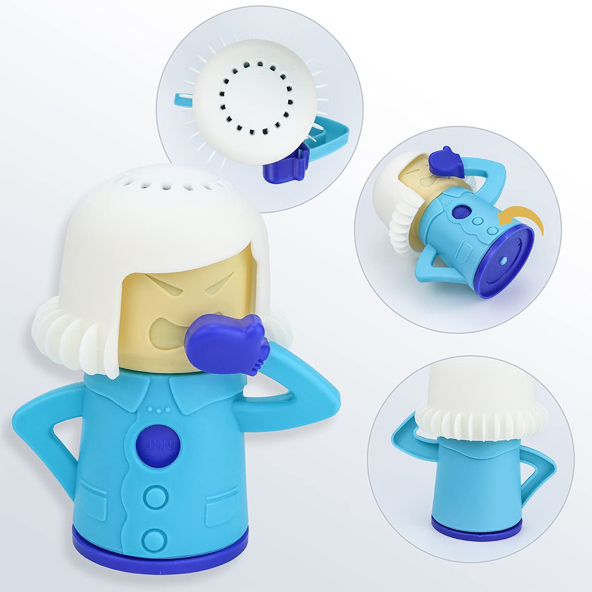 LEEFONE Angry Mom Microwave Cleaner and Chilly Mama Freezer Odor Absorber, 2 PCS Kitchen Gadget Tools Quickly Removes Stains and Odors (Steaming Mama