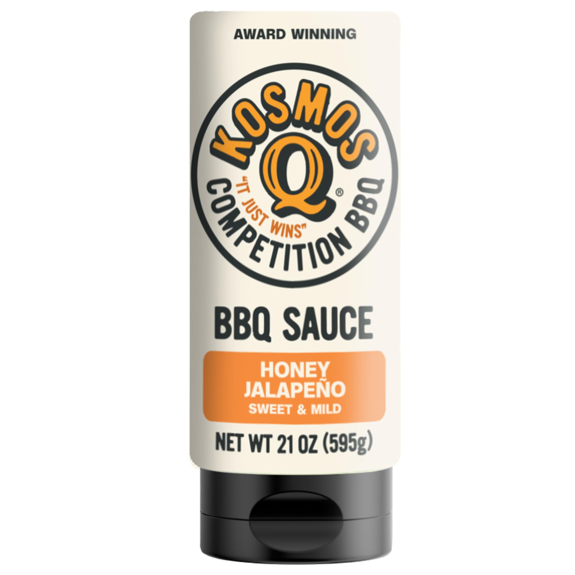 Kosmos Q Honey Jalapeno BBQ Sauce, Father’s Day Gift for Him, Sweet & Spicy Barbecue Sauce for Ribs, Brisket, Pork & Chicken, Made with Real Honey