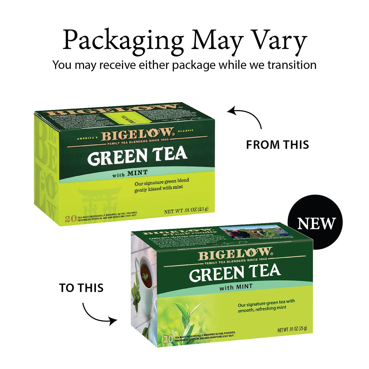 Bigelow Tea Green Tea - with Mint - Case of 6 - 20 BAG