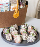 From You Flowers Belgian Chocolate Covered Strawberries - 12 Fresh Dipped Milk, White & Dark Chocolate Berries for Birthday & Anniversary
