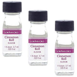 LorAnn Cinnamon Roll SS Flavor, 1 dram bottle (.0125 fl oz - 3.7ml - 1 teaspoon) - 3 Pack - includes a recipe
