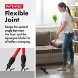 Heavy-Duty Floor Squeegee - Large 18" Wide Blade & 55" Long Handle Professional Grade Concrete, Garage & Commercial Rubber Squeegee Broom Floor