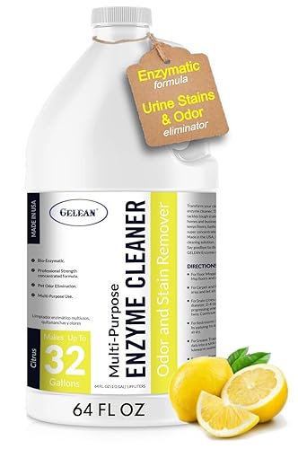 Multi-Purpose Probiotic Enzyme Citrus Cleaner, 1/2 Gallon (64 oz.) - Pet Stain and Odor Remover - Concentrated - Professional & Home Strength Drains