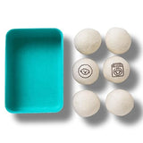 Morning Blooming: 100% Natural Wool Dryer-Specific Balls (6-Pack) with Designer Felt Storage Basket - The Eco-Friendly Choice for a Fresh Morning
