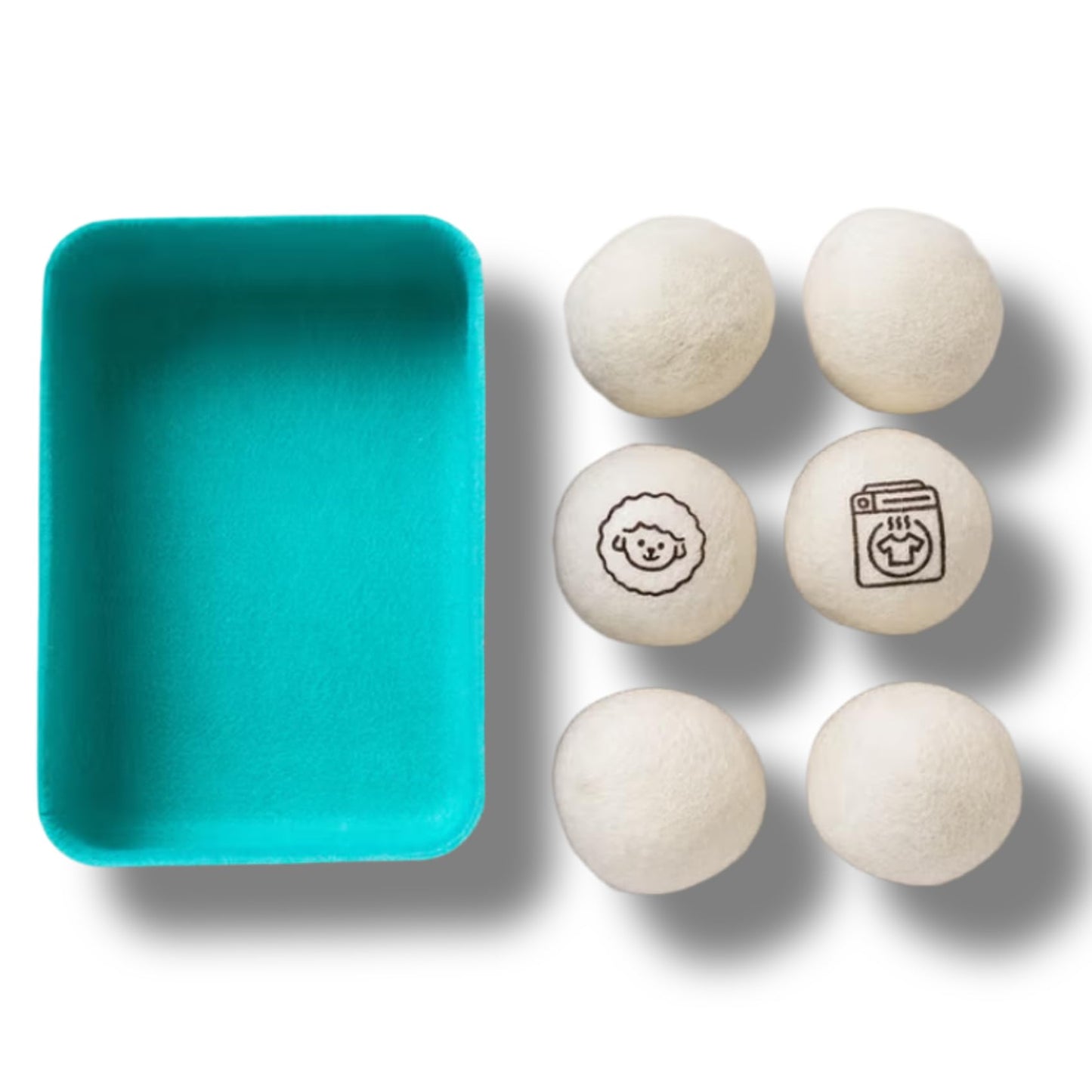 Morning Blooming: 100% Natural Wool Dryer-Specific Balls (6-Pack) with Designer Felt Storage Basket - The Eco-Friendly Choice for a Fresh Morning