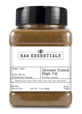 Raw Essentials Ground Cumin - High Oil 4% for Bold Aroma & Flavor - Ground Spice for Chilis, Stews, Marinades & Veggie Dishes - 7 oz Bottle
