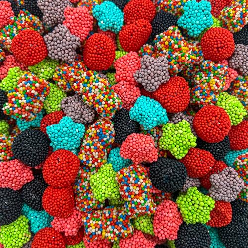 Crunchy Gummy Candy Mix | 2 Pound Bag | Rainbow Nonpareils Bears, Berries, Star Shaped Chewy Clusters | Gummy Mix for Snacking & Candy Buffets | Sweet
