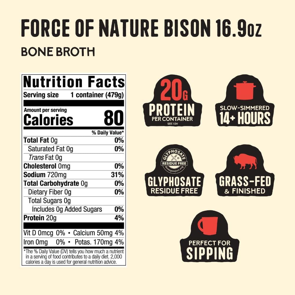 Kettle & Fire Bison Bone Broth, 16.9 OZ