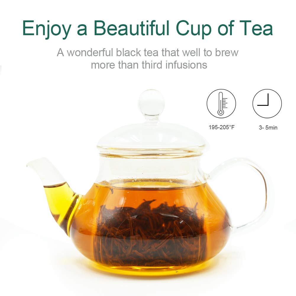 FullChea - Chinese Tea Golden Monkey - Fujian Black Tea Loose Leaf - Golden Tea Chinese - Pleasant Taste with Malt and Chocolate - 4oz / 113g