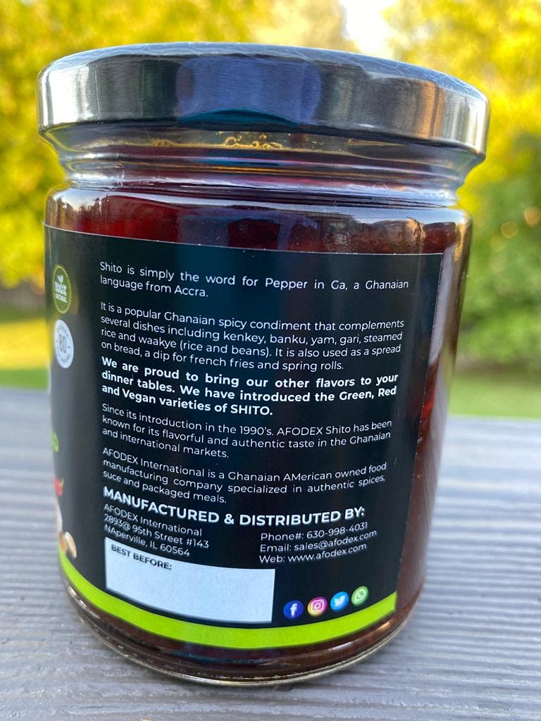 Afodex's Vegan Shito | Crafted with Jalapeno and Poblano Peppers and Signature Spice Blend | Gluten Free, Kosher, Vegan, Low Sodium | Best Thing