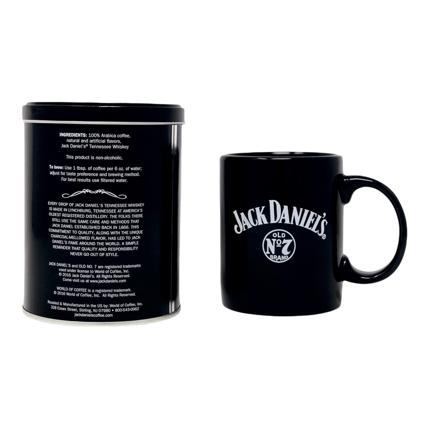 Jack Daniel's Coffee bundled with Jack Daniel's Mug and a measuring scoop - 100% Arabica - Medium Roasted Ground Coffee- Kosher - Official Licensed