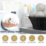 Wool Dryer Balls 6 Pack Reusable Laundry Drying Ball New Zealand Natural Fabric Softener Reduce Clothing Static and Wrinkles