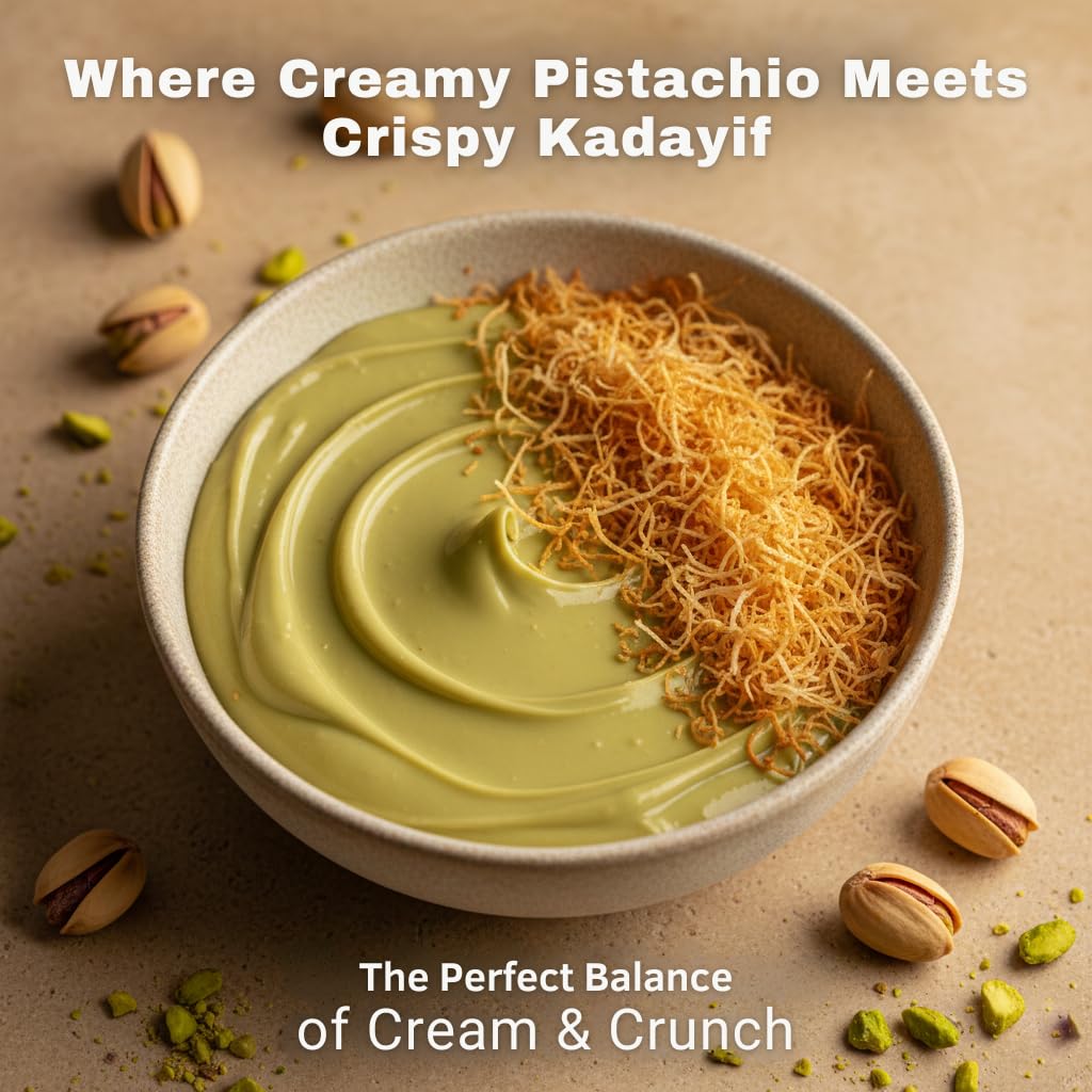 Alma Gourmet Dubaissimo Pistachio Cream with Kadayif 7.05oz (200g) - Original Dubai Chocolate Filling, Pistachio Paste to Spread, Authentic Premium