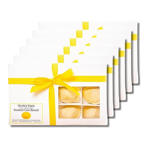 6 Boxes of Artisanal Handcrafted Ravioli for a Taste of Italian Tradition | Roasted Corn Flavor | 24 Count per Box - Crafted with Passion and Care |
