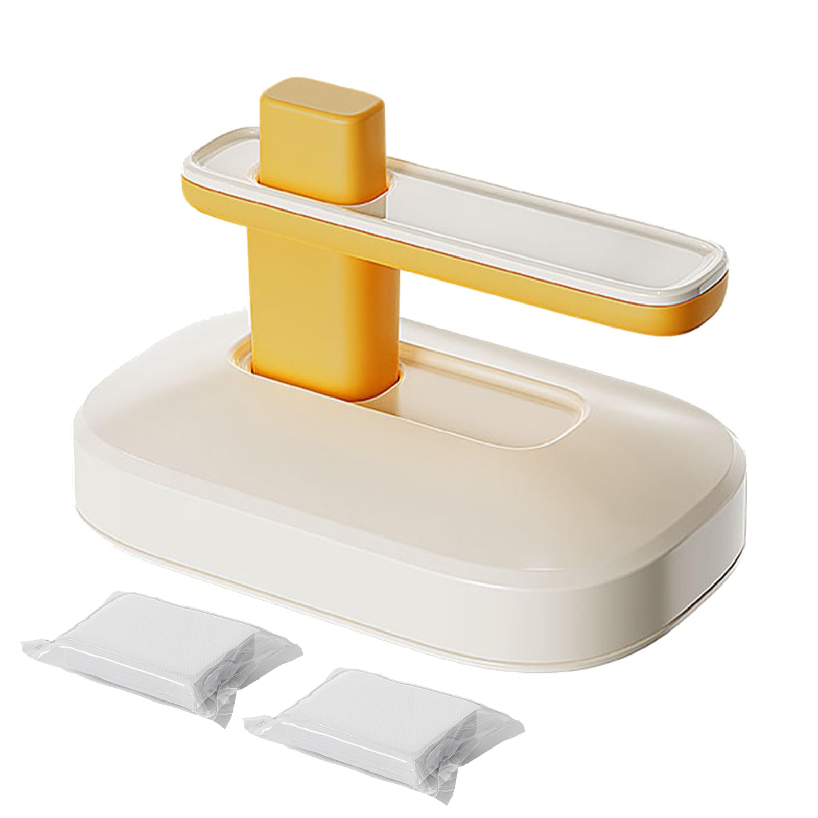 awakentti Cleaning Bush, Wiping Brush with Wipes, Ergonomic Scouring Grease Brush and Rags for Shower, Bathroom, Carpet, Kitchen and Bathtub Scrubber