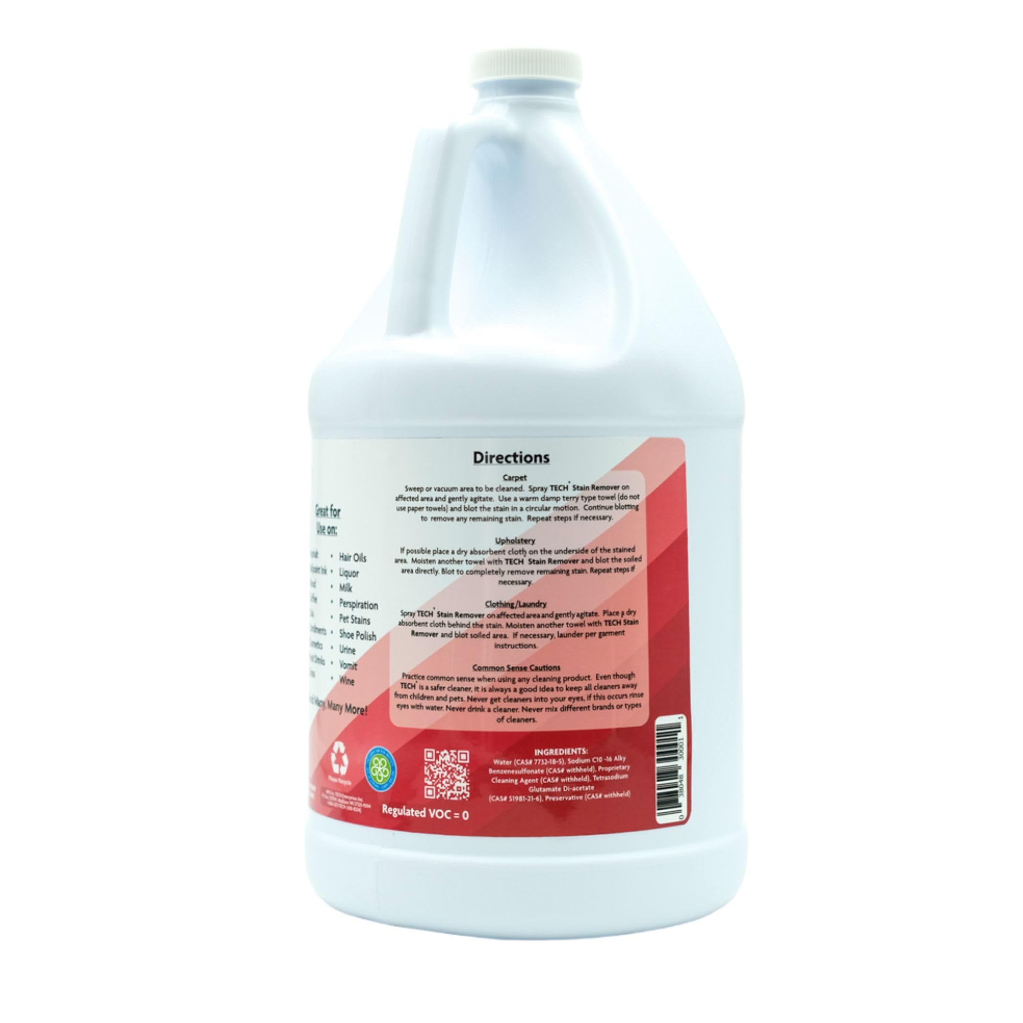 TECH Multi-Purpose Stain Remover, 128 oz, For Carpet, Clothes, Upholstery, and Other Fabrics