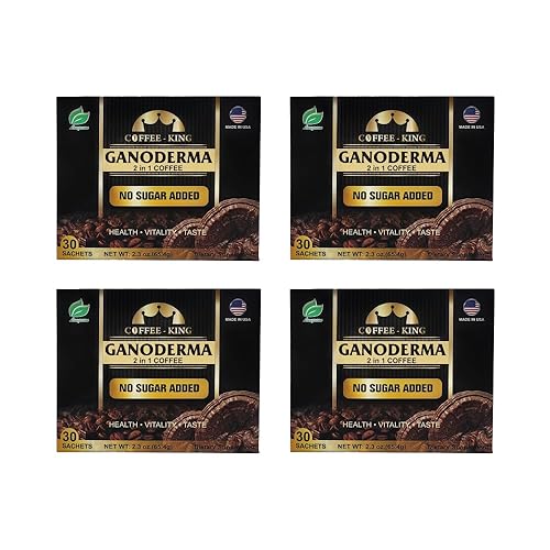 Ganoderma Reishi Coffee Mix Instant 2-in-1 Mushroom Coffee | NO SUGAR ADDED | 30 sachets (Pack of 4)