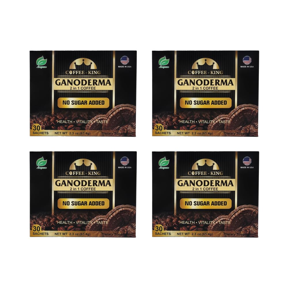 Ganoderma Reishi Coffee Mix Instant 2-in-1 Mushroom Coffee | NO SUGAR ADDED | 30 sachets (Pack of 4)