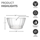 Party Essentials Deluxe/Elegance Quality Plastic 6-Ounce Fruit/Nut/Dessert Bowls, 80-Count, Clear
