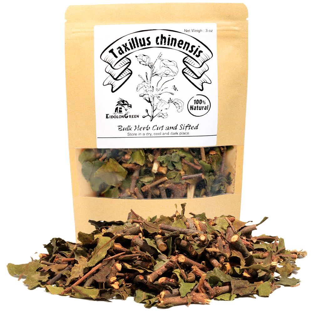 EidolonGreen [China Medicinal Herb] Dried Chinese Mistletoe (Taxillus chinensis/Sang ji sheng/???) Stems and Leaves 3 Oz (88g)