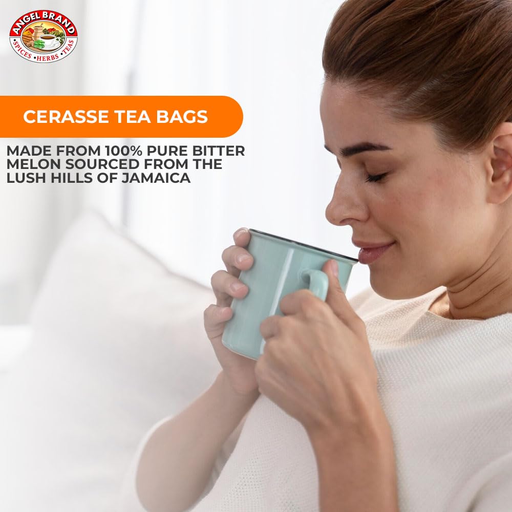 Angel Brand Cerasse Tea Bags Jamaican 24 - Bitter Melon Tea for Detox. - Most popular teas in Jamaica with Health Benefits and Delicious Flavor