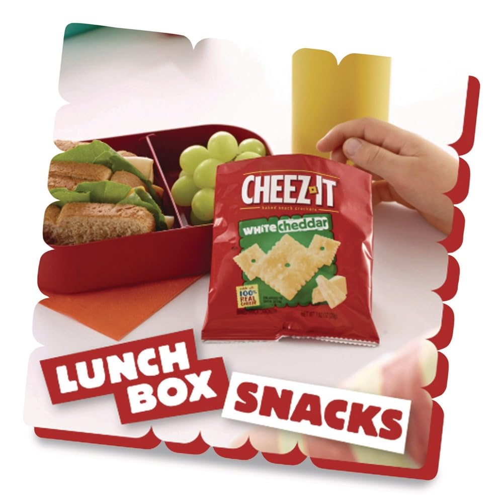 Cheez-It Crackers, 1.5oz Single-Serving Snack Bags, White Cheddar, 8/Box
